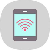 Wifi señal plano curva icono diseño vector