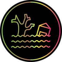Flood Line Gradient Due Color Icon Design vector