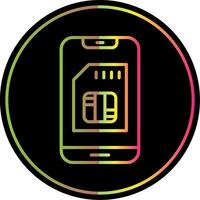 Sim Card Line Gradient Due Color Icon Design vector