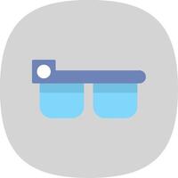 inteligente lentes plano curva icono diseño vector