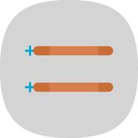 Sticks Flat Curve Icon Design vector