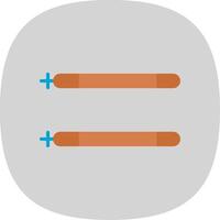 Sticks Flat Curve Icon Design vector