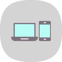 Devices Flat Curve Icon Design vector