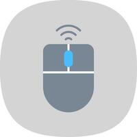 Wireless Mouse Flat Curve Icon Design vector