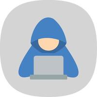 Hacker Flat Curve Icon Design vector