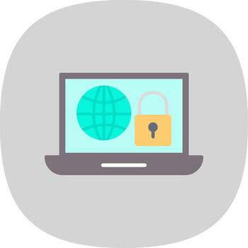 Internet Security Flat Curve Icon Design vector