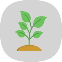 planta plano curva icono diseño vector