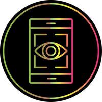 Eye Recognition Line Gradient Due Color Icon Design vector