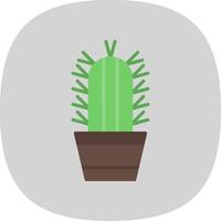 Succulent Flat Curve Icon Design vector