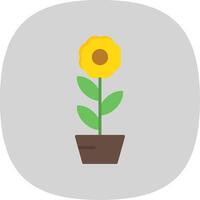 Flower Flat Curve Icon Design vector