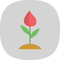 Flower Bud Flat Curve Icon Design vector