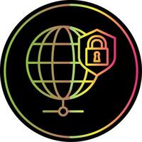 Global Security Line Gradient Due Color Icon Design vector