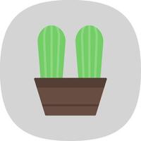 Succulent Flat Curve Icon Design vector