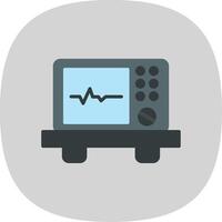 ECG Device Flat Curve Icon Design vector