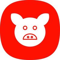 Pig Glyph Curve Icon Design vector