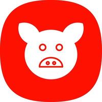 Pig Glyph Curve Icon Design vector