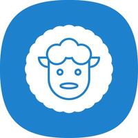Sheep Glyph Curve Icon Design vector