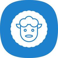 Sheep Glyph Curve Icon Design vector