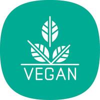 vegano glifo curva icono diseño vector