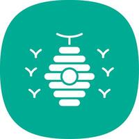 Bee Hive Glyph Curve Icon Design vector