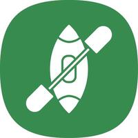 Kayak Glyph Curve Icon Design vector