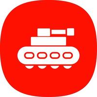 Tank Glyph Curve Icon Design vector