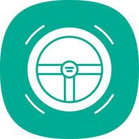 Steering Wheel Glyph Curve Icon Design vector