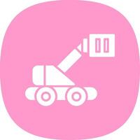 Boom Lift Glyph Curve Icon Design vector