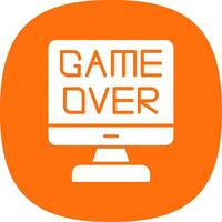 Game Over Glyph Curve Icon Design vector