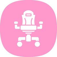 Gaming Chair Glyph Curve Icon Design vector
