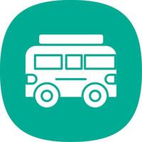 Camper Glyph Curve Icon Design vector