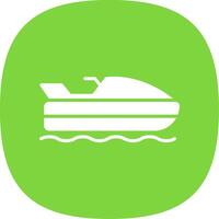 Jet Ski Glyph Curve Icon Design vector