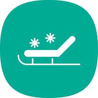 Sled Glyph Curve Icon Design vector