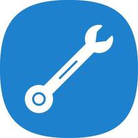 Wrench Glyph Curve Icon Design vector