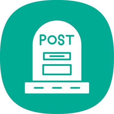 Post Glyph Curve Icon Design