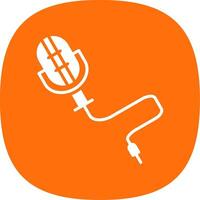 Microphone Glyph Curve Icon Design vector