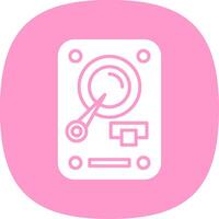 Hard Disk Drive Glyph Curve Icon Design vector