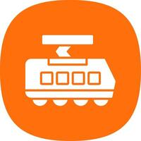 Tram Glyph Curve Icon Design vector