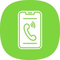 Phone Glyph Curve Icon Design vector