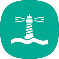 Lighthouse Glyph Curve Icon Design vector