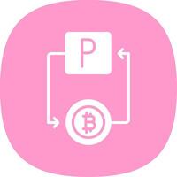 bitcoin paypal glifo curva icono diseño vector