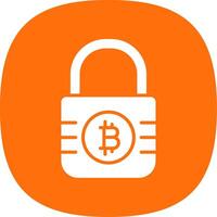 Bitcoin Encryption Glyph Curve Icon Design vector