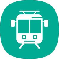 Old Tram Glyph Curve Icon Design vector