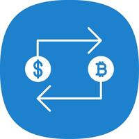 Bitcoin Exchange Glyph Curve Icon Design vector