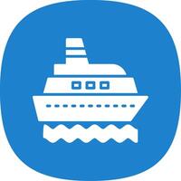 Ship Glyph Curve Icon Design vector