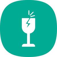 Fragile Glyph Curve Icon Design vector