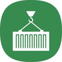 Container Loading Glyph Curve Icon Design vector