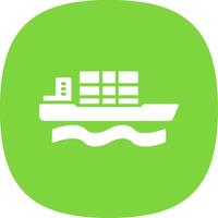 Bulk Carrier Glyph Curve Icon Design vector