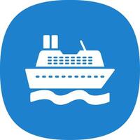 Cruise SHip Glyph Curve Icon Design vector