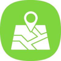 Map Glyph Curve Icon Design vector